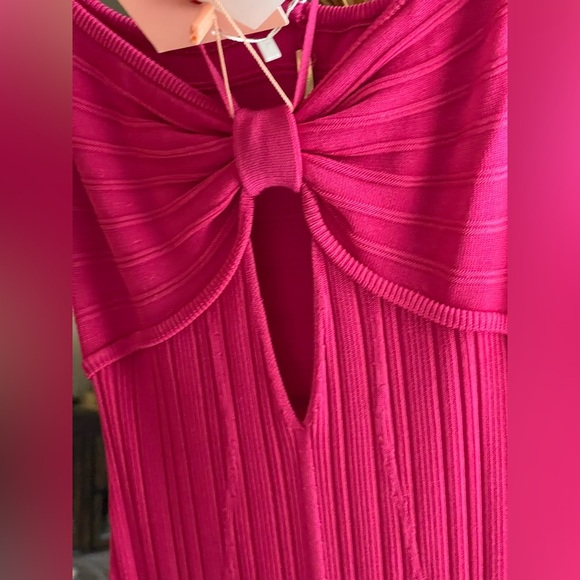 NWT Cult Gaia Elfreda Cut Out Ribbed Sexy MIDI Dress Dragonfruit Pink Fuchsia - Picture 10 of 10